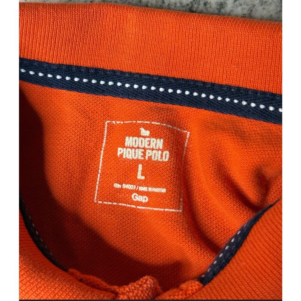 Gap Classic Fit Orange Short Sleeve Polo Shirt L - Picture 4 of 7